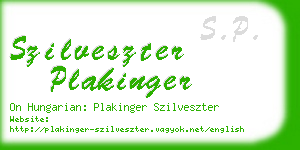 szilveszter plakinger business card